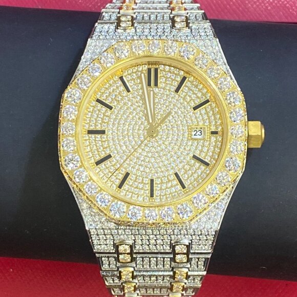 Gold and Silver Moissanite Watch - Picture 3 of 8